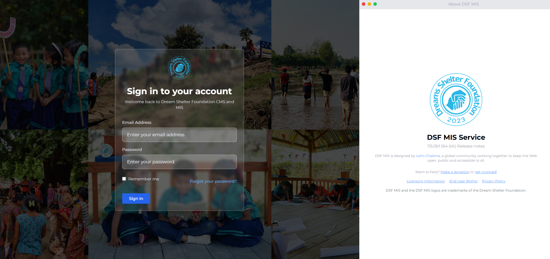 Dreams Shelter Foundation — Portfolio with CMS & IMS screenshot 1