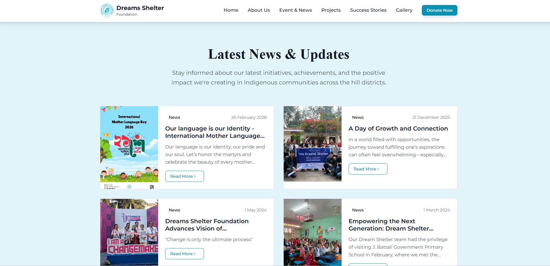 Dreams Shelter Foundation — Portfolio with CMS & IMS screenshot 8
