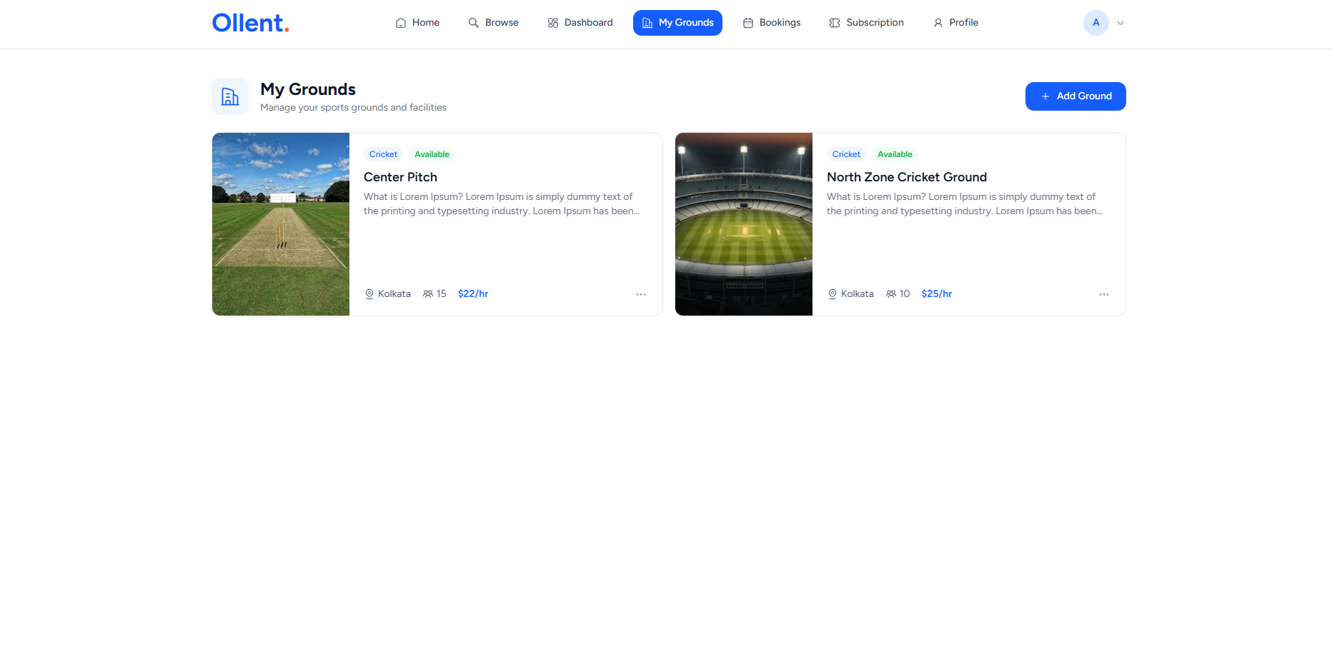 Ollent — Sports Venue Booking Platform screenshot 4