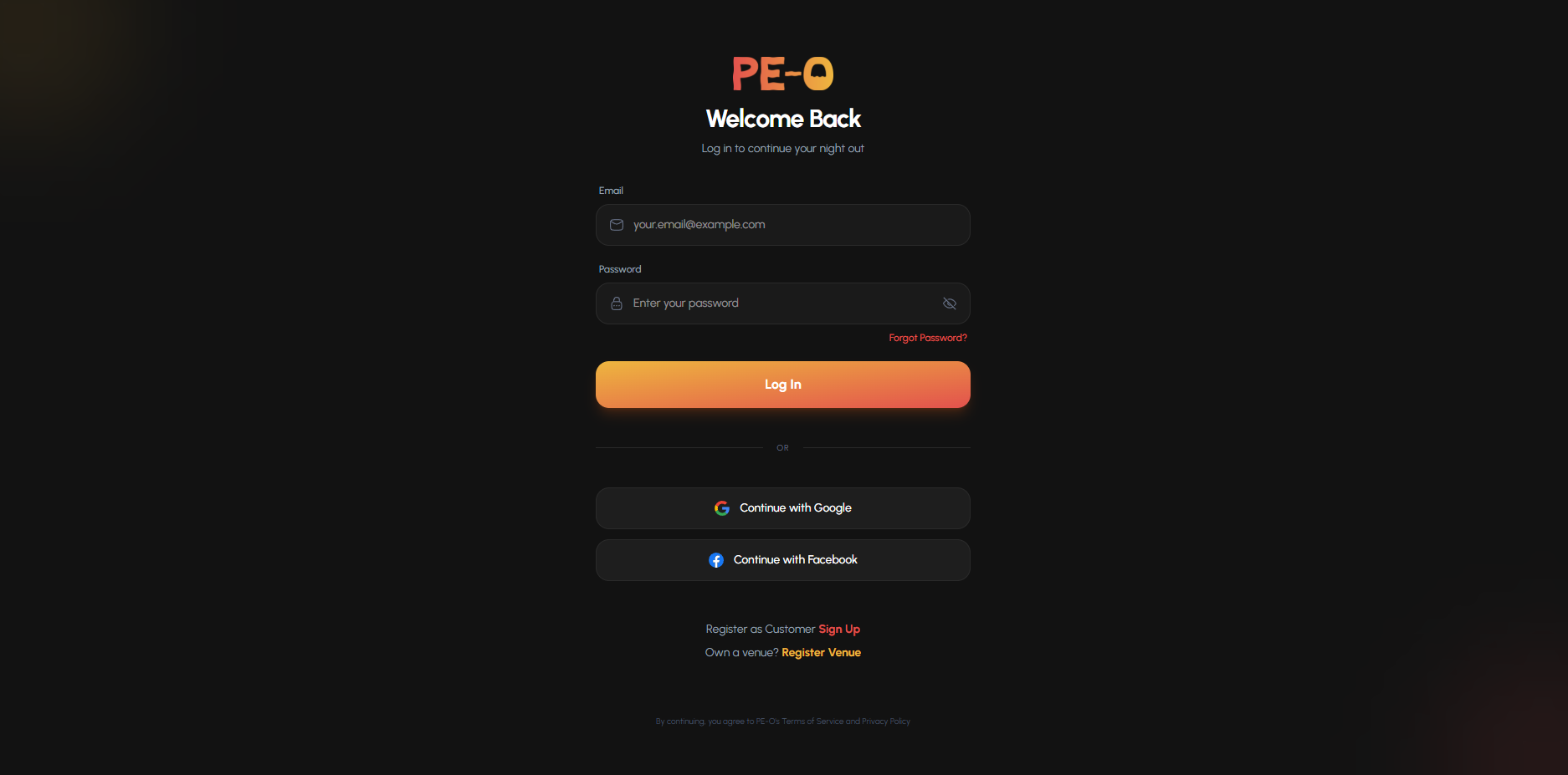 PE-O — Bar & Restaurant Management Platform cover