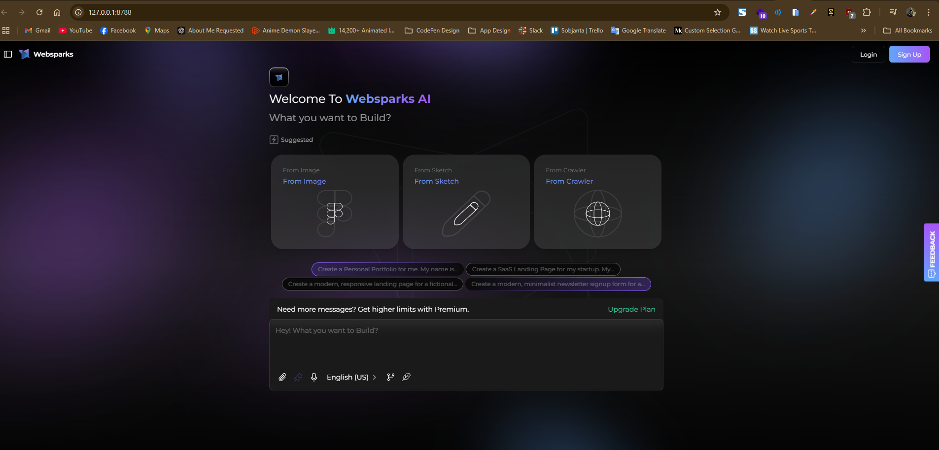 Websparks — AI-Driven Full-Stack Software Engineer Agent screenshot 1